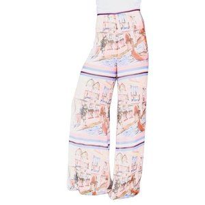 Amanda Uprichard Multicolor Printed Flare Pants